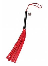 Красно-черная кожаная плеть - 50 см. - Pecado - купить с доставкой в Волгограде