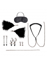 Большой эротический набор из 12 предметов Interchangeable Collar   Nipple Clips Set - Lux Fetish - купить с доставкой в Волгограде