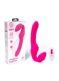 Розовый безремневой страпон на радиоуправлении Strapless Together - 22 см. - Together Toy - купить с доставкой в Волгограде