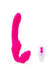 Розовый безремневой страпон на радиоуправлении Strapless Together - 22 см. - Together Toy - купить с доставкой в Волгограде