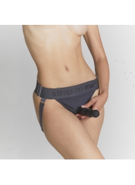 Серые трусики для фиксации насадок Strap-on-me Harness Lingerie Unique - Strap-on-me - купить с доставкой в Волгограде