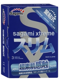 Розовые презервативы Sagami Xtreme FEEL FIT 3D - 3 шт. - Sagami - купить с доставкой в Волгограде