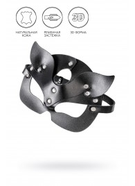 Черная кожаная рельефная маска кошки - Pecado - купить с доставкой в Волгограде