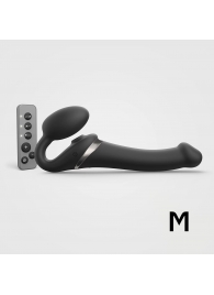 Черный безремневой страпон Multi Orgasm Size M с клиторальной стимуляцией - Strap-on-me - купить с доставкой в Волгограде