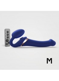 Синий безремневой страпон Multi Orgasm Size M с клиторальной стимуляцией - Strap-on-me - купить с доставкой в Волгограде
