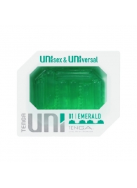 Зеленый мастурбатор-стимулятор Tenga Uni Emerald - Tenga - в Волгограде купить с доставкой