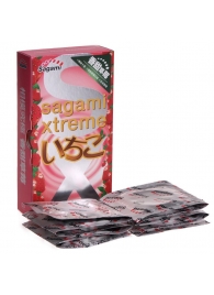 Презервативы Sagami Xtreme Strawberry c ароматом клубники - 10 шт. - Sagami - купить с доставкой в Волгограде
