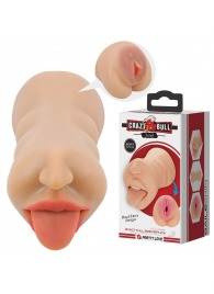 Телесный двусторонний мастурбатор Sarah - ротик и вагина - Baile - в Волгограде купить с доставкой
