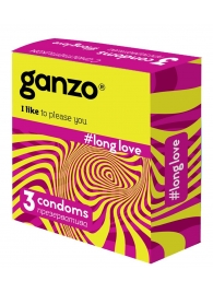 Презервативы с анестетиком для продления удовольствия Ganzo Long Love - 3 шт. - Ganzo - купить с доставкой в Волгограде