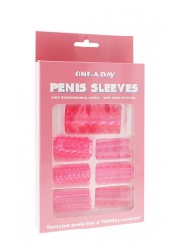 Набор из 7 розовых насадок на пенис ONE-A-DAY PENIS SLEEVES PINK - Seven Creations - в Волгограде купить с доставкой
