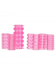 Набор из 7 розовых насадок на пенис ONE-A-DAY PENIS SLEEVES PINK - Seven Creations - в Волгограде купить с доставкой