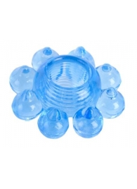 Голубая гелевая насадка-цветок - Toyfa Basic - в Волгограде купить с доставкой