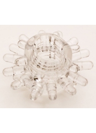 Прозрачное гелевое эрекционное кольцо с шипиками - Toyfa Basic - в Волгограде купить с доставкой