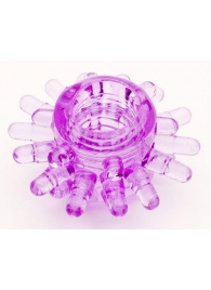 Фиолетовое гелевое эрекционное кольцо с шипиками - Toyfa Basic - в Волгограде купить с доставкой