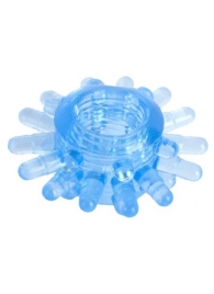 Голубая гелевая насадка с шипиками - Toyfa Basic - в Волгограде купить с доставкой