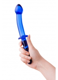 Гладкий анальный фаллос синего цвета - 24 см. - Sexus