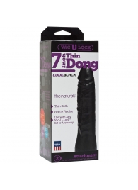Насадка-фаллоимитатор для страпон-систем Vac-U-Lock CodeBlack 7 Inch Thin Dong - 18,3 см. - Doc Johnson - купить с доставкой в Волгограде