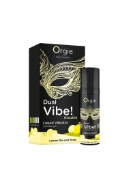 Съедобный жидкий вибратор Dual Vibe! со вкусом лимонного джина с тоником - 15 мл. - ORGIE - купить с доставкой в Волгограде