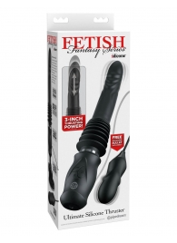Черный автоматический вибромассажер с вибропулей Ultimate Silicone Thruster - Pipedream - купить с доставкой в Волгограде