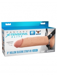 Полый страпон на ремнях 8’’ Hollow Silicone Strap-on - Pipedream - купить с доставкой в Волгограде