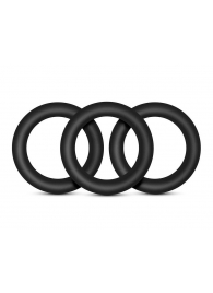 Набор из 3 черных эрекционных колец Black Small Penis Rings - Blush Novelties - в Волгограде купить с доставкой