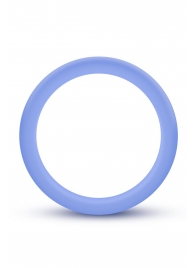 Голубое люминесцентное кольцо Silicone Glo Cock Ring - Blush Novelties - в Волгограде купить с доставкой