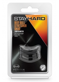 Черное эрекционное кольцо на мошонку Beef Ball Stretcher Snug - Blush Novelties - в Волгограде купить с доставкой