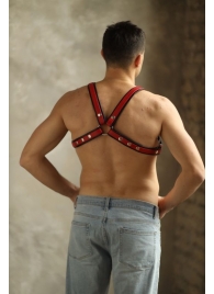 Черно-красная мужская портупея Black-Red - БДСМ Арсенал - купить с доставкой в Волгограде