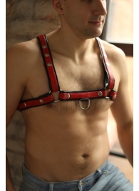Черно-красная мужская портупея Black-Red - БДСМ Арсенал - купить с доставкой в Волгограде