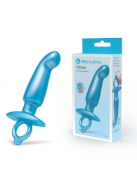 Голубая анальная пробка для массажа простаты Hither Silicone Prostate Plug - 14,3 см. - b-Vibe - в Волгограде купить с доставкой