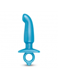 Голубая анальная пробка для массажа простаты Hither Silicone Prostate Plug - 14,3 см. - b-Vibe - в Волгограде купить с доставкой