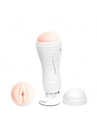 Мастурбатор-вагина Flora White с присоской и 12 режимами вибрации - Baile - в Волгограде купить с доставкой
