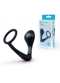 Черное эрекционное кольцо со стимулятором простаты Ringer Cock Ring   Plug - b-Vibe - в Волгограде купить с доставкой