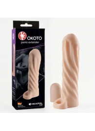 Телесная насадка-удлинитель Okoto со спиралевидным рельефом - 16 см. - Sitabella - в Волгограде купить с доставкой