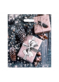 Новогодний пакет с принтом в виде подарков и вырубной ручкой (45х38 см) - Сима-Ленд - купить с доставкой в Волгограде