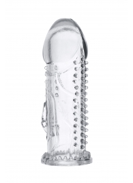 Прозрачная насадка на пенис с шипиками и коготком - 13,5 см. - A-toys - в Волгограде купить с доставкой