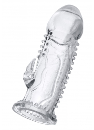 Прозрачная насадка на пенис с шипиками и коготком - 13,5 см. - A-toys - в Волгограде купить с доставкой