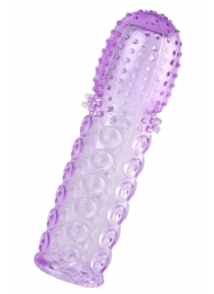 Фиолетовая рельефная насадка на пенис - 13,5 см. - A-toys - в Волгограде купить с доставкой