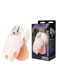 Белая клетка для пениса Silicone Small 2 in Cock Cage With Ball Divider - BlueLine - купить с доставкой в Волгограде