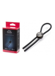 Тёмно-серое эрекционное кольцо с зажимом Again and Again Adjustable Cock Ring - Fifty Shades of Grey - в Волгограде купить с доставкой