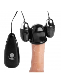 Черная стимулирующая насадка для головки полового члена Multi Speed Vibrating Penis Head Teaser - XR Brands - в Волгограде купить с доставкой
