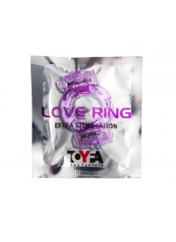 Фиолетовое виброкольцо с двумя вибропульками - Toyfa Basic - в Волгограде купить с доставкой