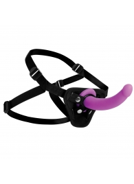 Лиловый поясной страпон Navigator Silicone G-Spot Dildo with Harness - 17,8 см. - XR Brands - купить с доставкой в Волгограде