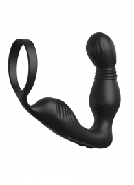 Черный вибростимулятор простаты с эрекционным кольцом Ass-Gasm Pro P-Spot Milker - Pipedream - в Волгограде купить с доставкой