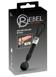 Черное эрекционное лассо с шариком-утяжелителем Heavy Rope - Orion - в Волгограде купить с доставкой