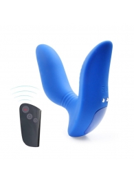 Синий вибромассажер простаты 3,5’’ Remote Control Curve P-spot Massager - 12 см. - Erokay - в Волгограде купить с доставкой