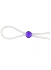 Прозрачное лассо с фиолетовой бусиной SILICONE COCK RING WITH BEAD LAVENDER - NMC - в Волгограде купить с доставкой