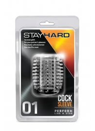 Прозрачная насадка с шипами STAY HARD COCK SLEEVE 01 CLEAR - Blush Novelties - в Волгограде купить с доставкой