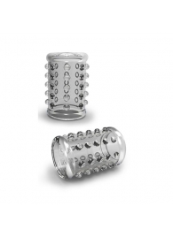 Прозрачная насадка на пенис с шишечками STAY HARD COCK SLEEVE 02 CLEAR - Blush Novelties - в Волгограде купить с доставкой