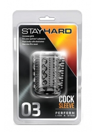 Прозрачная насадка с шипами и шишечками STAY HARD COCK SLEEVE 03 CLEAR - Blush Novelties - в Волгограде купить с доставкой